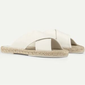 Elegant White Espadrille Slides